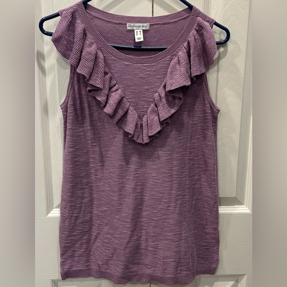 Purple Ruffled Women's Top XS